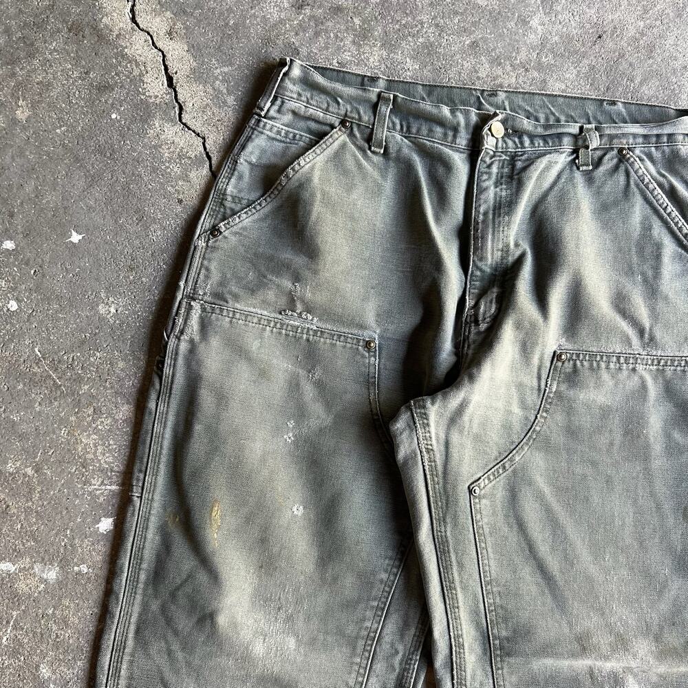Carhartt green double knee work wear carpenter pants - Picture 2 of 12